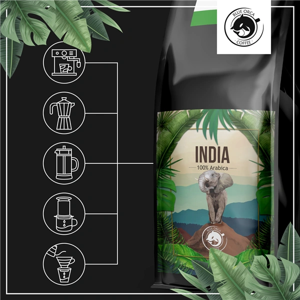 Blue Orca India, zrnková káva, 1 kg