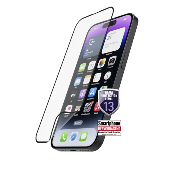Hama Hiflex Eco, ochrana displeje pro Apple iPhone 15 Pro, nerozbitná, bezpečnostní třída 13