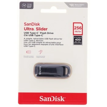 SanDisk Ultra Slider USB Type-C USB 3.2 Gen 1 256 GB, zasunovací konektor