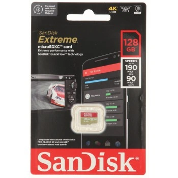 SanDisk microSDXC Extreme 128 GB (A2/ V30/ U3/ R190/ W90)