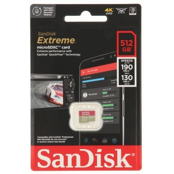 SanDisk microSDXC Extreme 512 GB (A2/ V30/ U3/ R190/ W130)