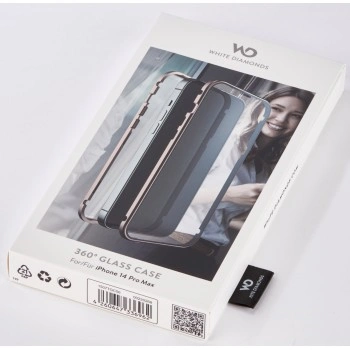 White Diamonds 360° Glass, kryt pro Apple iPhone 14 Pro Max, průhledný/růžové zlato