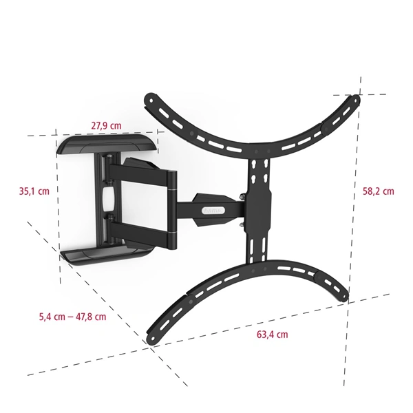 Hama nástěnný držák TV, 600x500, pohyblivý