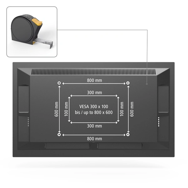 Hama nástěnný držák TV XL, pohyblivý, 800x600, bílá/černá