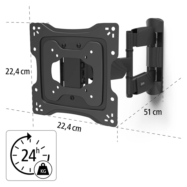 Hama nástěnný držák TV Professional, 200x200, pohyblivý