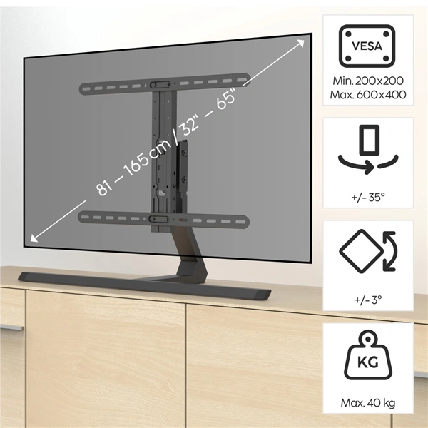 Hama stolní TV stojan Design, nastavitelný, 600x400