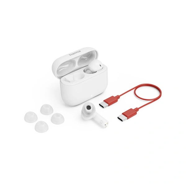 Hama Bluetooth sluchátka Passion Clear II, špunty, ANC/ENC, aplikace, bílá