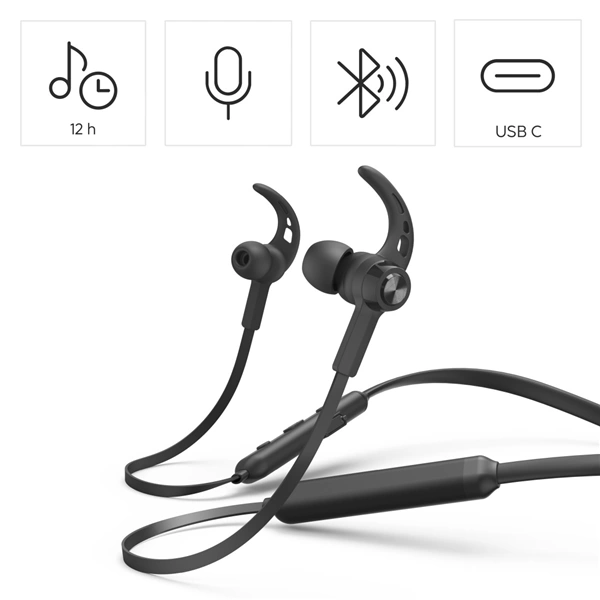 Hama Bluetooth špuntová sluchátka Freedom Neck III, černá