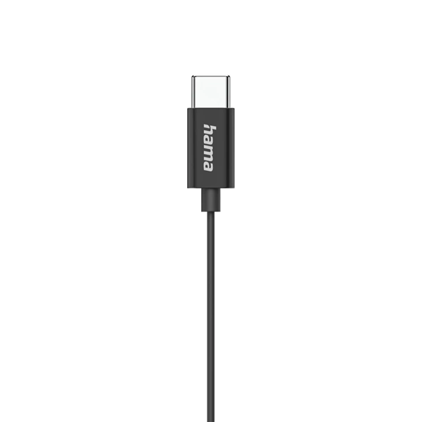Hama USB-C sluchátka s mikrofonem Classy, pecky, černá