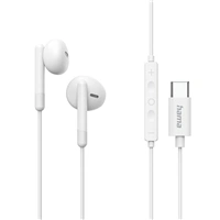 Hama USB-C sluchátka s mikrofonem Classy, pecky, bílá