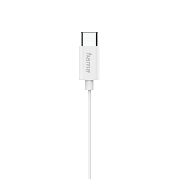 Hama USB-C sluchátka s mikrofonem Classy, pecky, bílá