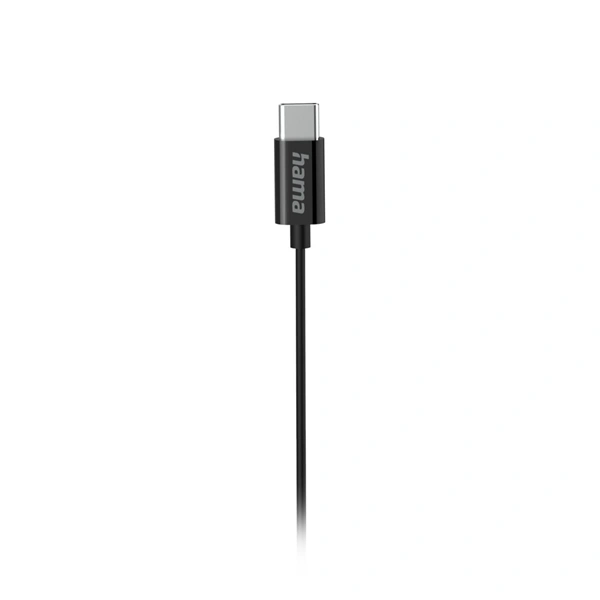 Hama USB-C sluchátka s mikrofonem Curly, špunty, černá