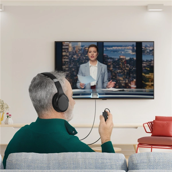 Hama TV sluchátka, dlouhý kabel, L/P ovládání hlasitosti