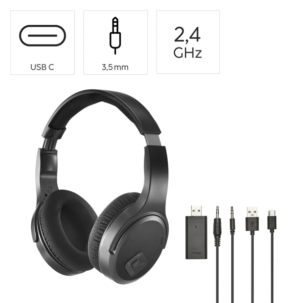 Hama bezdrátová TV sluchátka, USB 2,4 GHz vysílač, Bluetooth