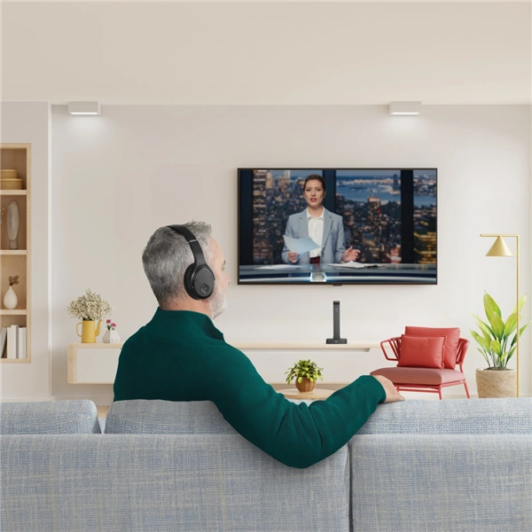 Hama bezdrátová TV sluchátka, nabíjecí základna s 2,4 GHz vysílačem, Bluetooth