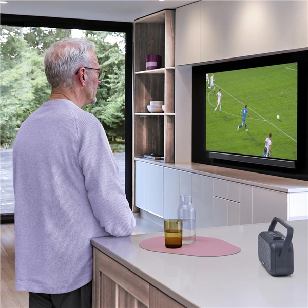 Hama bezdrátový přenosný TV reproduktor, nabíjecí základna s 2,4 GHz vysílačem, Bluetooth