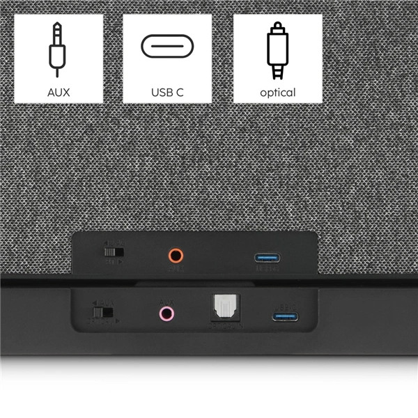 Hama bezdrátový přenosný TV reproduktor, nabíjecí základna s 2,4 GHz vysílačem, Bluetooth