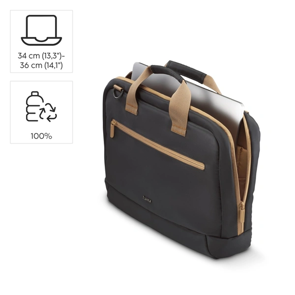 Hama Ultra Lightweight, brašna na notebook, pro 34-36 cm (13,3"-14,1"), recyklovaný polyester, černá