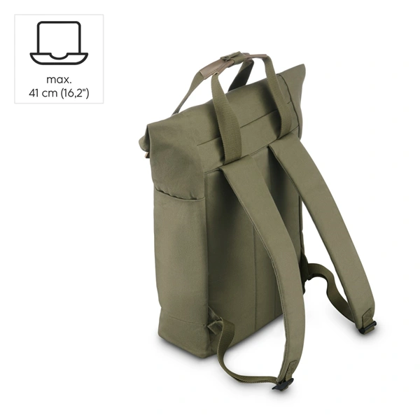 Hama Pureline, batoh na notebook, do 41 cm (16,2"), zelený/ hnědý
