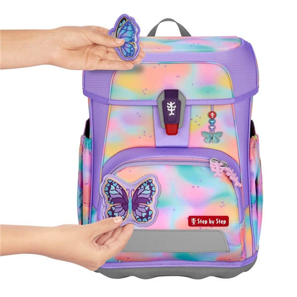 Školní aktovka Step by Step CLOUD FLASH, Butterfly Luna - 5 dílný set, AGR certifikát