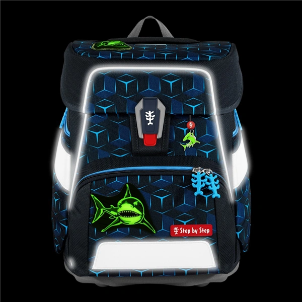 Školní aktovka Step by Step SPACE SHINE, Shark Dexter - 5 dílný set, AGR certifikát
