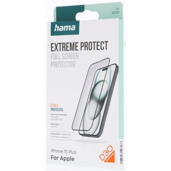 Hama Extreme Protect, ochranné sklo na displej pro Apple iPhone 15 Plus, licence D3O