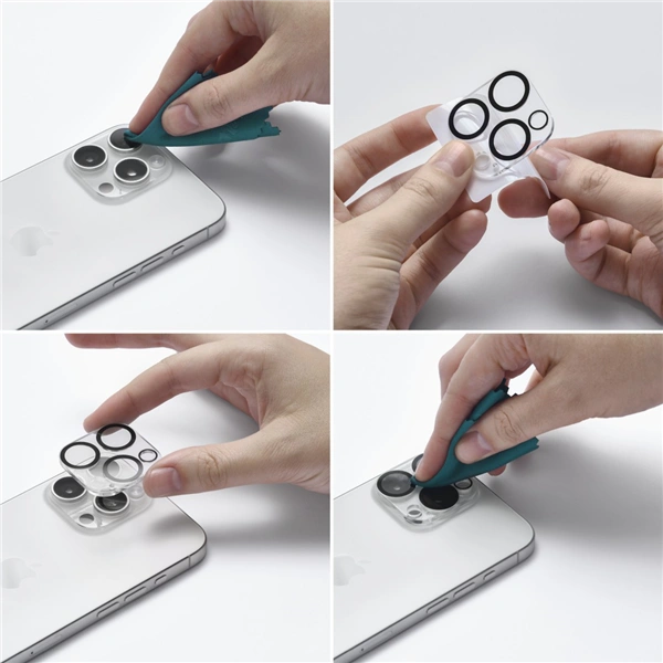 Hama Cam Protect, ochranné sklo fotoaparátu pro Apple iPhone 15 Pro/15 Pro Max, průhledné