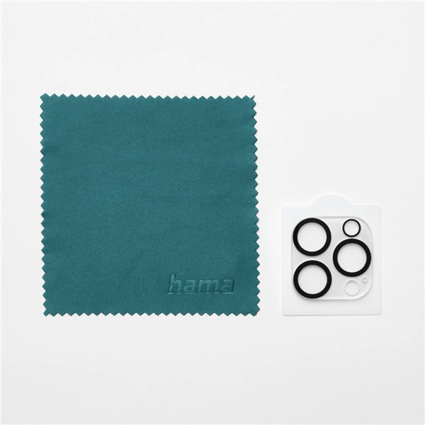 Hama Cam Protect, ochranné sklo fotoaparátu pro Apple iPhone 15 Pro/15 Pro Max, průhledné