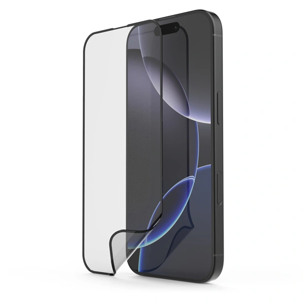 Hama Super Hybrid, nerozbitné ochranné sklo na displej pro Apple iPhone 16 Pro, licence D3O®