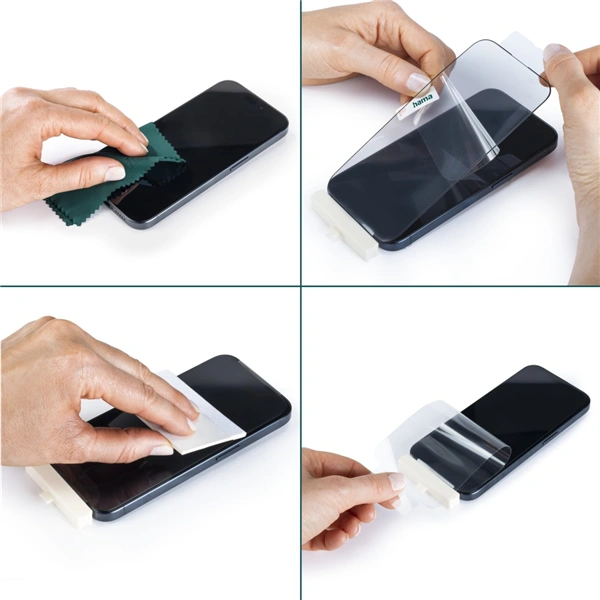 Hama Super Hybrid, nerozbitné ochranné sklo na displej pro Apple iPhone 16 Pro, licence D3O®