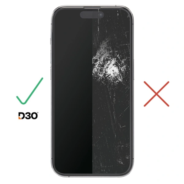 Hama Super Hybrid, nerozbitné ochranné sklo na displej pro Apple iPhone 16 Pro, licence D3O®