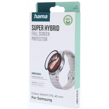 Hama Super Hybrid, ochrana displeje pro Samsung Galaxy Watch 7 / FE, 40 mm, nerozbitná