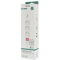 Hama prodluovac pvod, 3x zsuvka schuko, USB-C PD/USB-A QC 18 W, 1,4 m