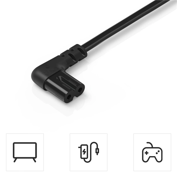 Hama síťový napájecí kabel, kolmé euro vidlice, 1,5 m