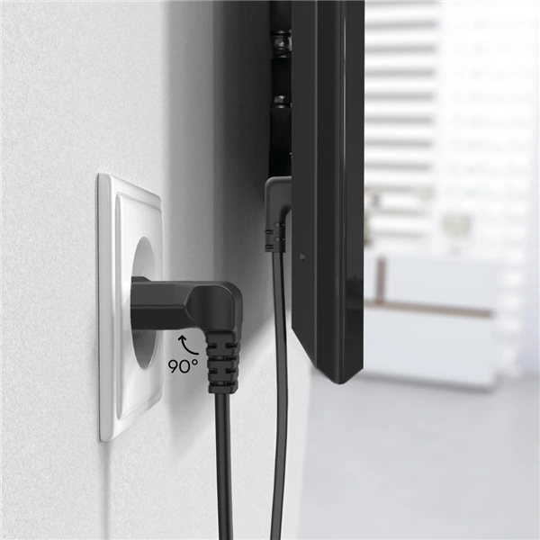 Hama síťový napájecí kabel, kolmé euro vidlice, 5 m