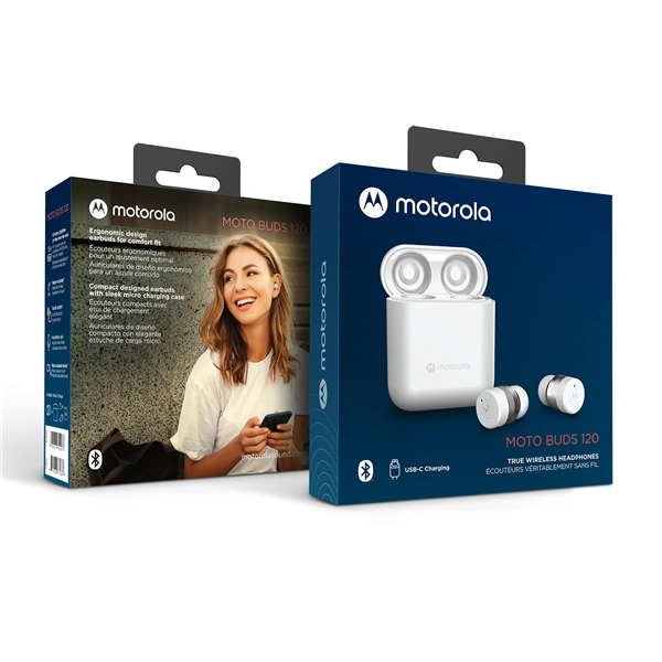 Motorola Bluetooth sluchátka MOTO BUDS 120, špunty, bílá