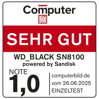 WD BLACK SN8100 PCIe 5.0x4 NVMe M.2 SSD 4 TB