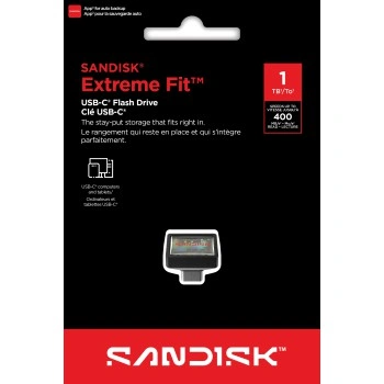 SanDisk Extreme Fit USB-C Flash Drive USB 1 TB Flashdrives 400 MB/s, černá