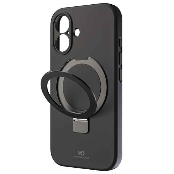 White Diamonds Mag Urban Stand Case, kryt pro Apple iPhone 16, MagSafe kompatibilní, černý