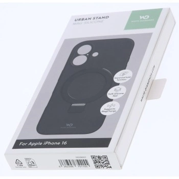 White Diamonds Mag Urban Stand Case, kryt pro Apple iPhone 16, MagSafe kompatibilní, černý