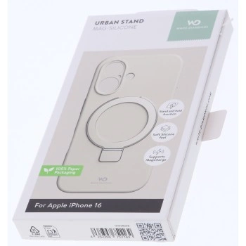 White Diamonds Mag Urban Stand Case, kryt pro Apple iPhone 16, MagSafe kompatibilní, pískový