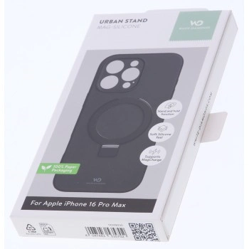 White Diamonds Mag Urban Stand Case, kryt pro Apple iPhone 16 Pro Max, MagSafe kompatibilní, černý