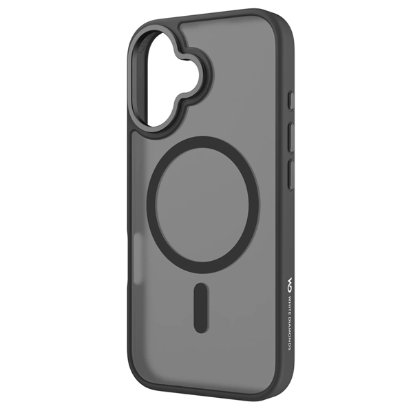 White Diamonds Hybrid Case, kryt pro Apple iPhone 16, magnetický, matný, poloprůhledný černý