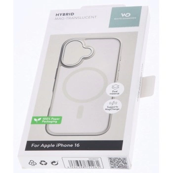 White Diamonds Hybrid Case, kryt pro Apple iPhone 16, magnetický, matný, poloprůhledný pískový