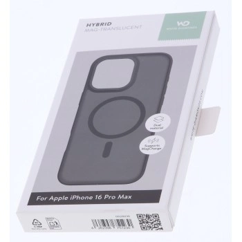 White Diamonds Hybrid Case, kryt pro Apple iPhone 16 Pro Max, magnetický, matný, poloprůhledný černý