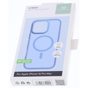 White Diamonds Hybrid Case, kryt pro Apple iPhone 16 Pro Max, magnetický, matný, poloprůhledný modrý