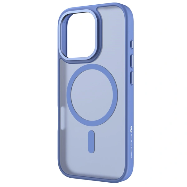 White Diamonds Hybrid Case, kryt pro Apple iPhone 16 Pro, magnetický, matný, poloprůhledný modrý