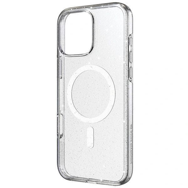 White Diamonds Mag Glitter, kryt pro Apple iPhone 16 Pro Max, magnetický, průhledný s třpytkami