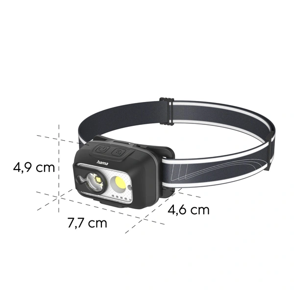 Hama HL500-C, LED čelovka, nabíjecí, svítivost 500 lm, dosvit 110 m, IP44