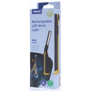 Hama W500-C, pracovní LED světlo, nabíjecí, IP44, magnetické, vyklápěcí hák, 6 režimů